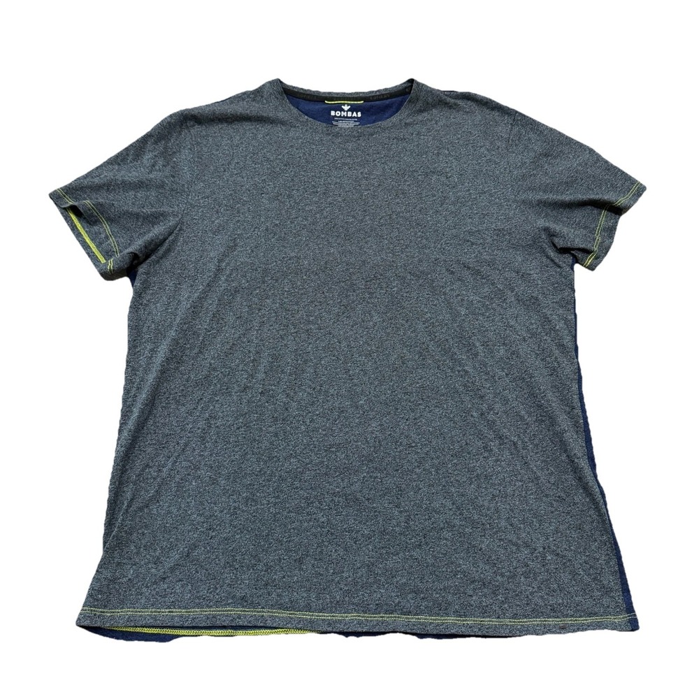 Bombas Mens‎ Large Gray Blue Athletic T Shirt Performance Tee Colorblock Tee - Picture 2 of 7